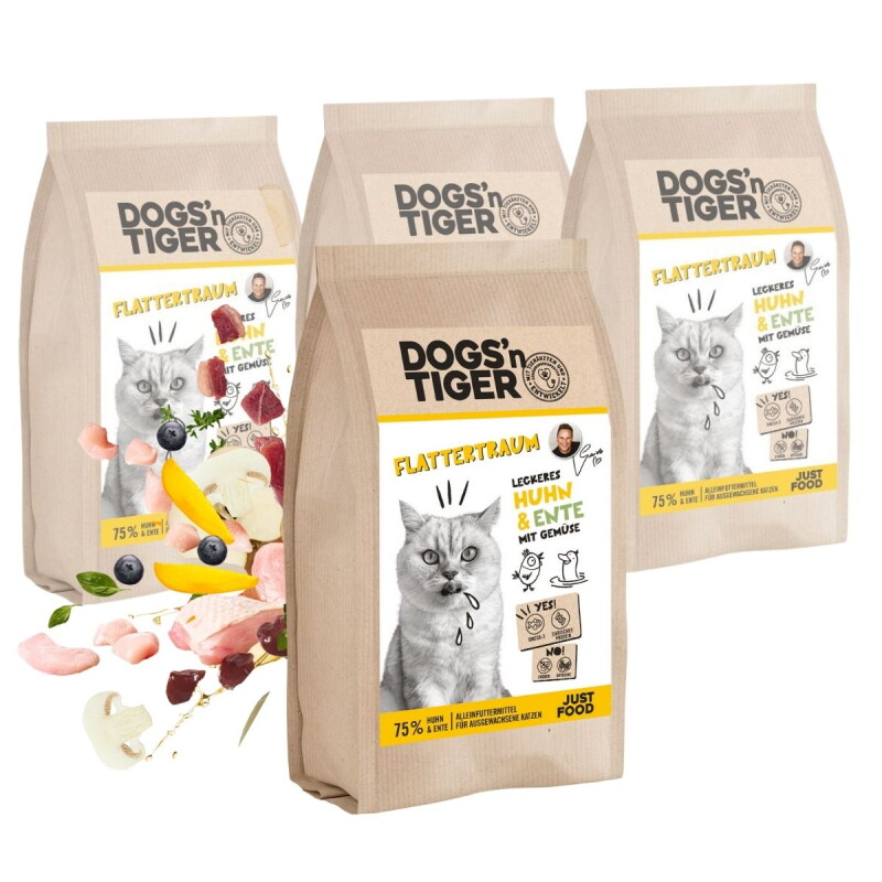 Dogs'n Tiger FlattertraumHuhn & Ente 4x1,5 kg