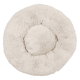 Runder, flauschiger Haustierbett in einer sanften beigen Farbe, mit einer plüschigen, gemütlichen Textur, ideal für kleine Tiere.