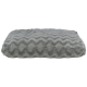 Graues Haustierbett mit wellenförmiger Textur, mit einer weichen, plüschigen Oberfläche und rechteckiger Form.