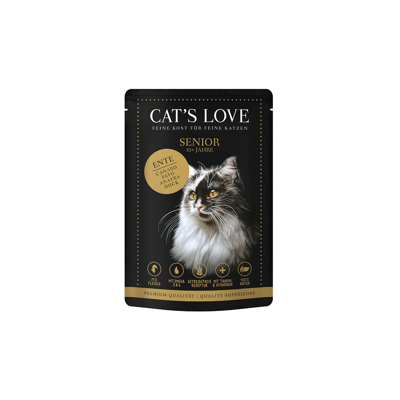 CAT'S LOVE Nassfutter Katze Senior in Gelee Ente 24x85 g