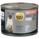 Select Gold Adult Pure Veal Getreidefreies Katzenfutter Pâté 200g Dose mit Bild einer Siamkatze und 72% Kalbfleisch-Aufschrift.