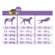 Fütterungsanleitung für Select Gold Hundefutter, die Gewichtsspannen (kg) und entsprechende tägliche Futtermengen (g) für verschiedene Hundetypen zeigt.