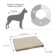 Abmessungen des Hundebettes: 100 cm x 70 cm, 8 cm dick; geeignet für große Rassen wie Deutsche Schäferhunde und Dobermänner.