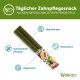 Täglicher Zahnpflegesnack aus rein natürlichen Zutaten, hypoallergen, getreidefrei, vegetarisch, rohhautfrei, Whimzees-Logo.