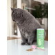 Grüne KatKare-Dose mit Aufschrift „Shiny Cat Topping“ (für Haut & Fell) mit Katzenillustration und Slogan „Sprinkle good. Do good. Feel good.“