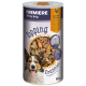 Premiere I Love My Dog Topping Crumbles, 60g Dose mit Hühnerleber und Karotte, mit einem bunten Design und einem Serviervorschlag-Symbol.