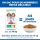 Sac de nourriture pour chiot Hill's Science Plan 14 kg et bol de croquettes, avec texte visible '44 jours de nourriture' et 'Sac de 14 kg'.