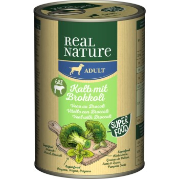 REAL NATURE Superfood Adult 6x400g Kalb mit Brokkoli