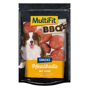 MultiFit BBQ-Snack 100g Meatballs, Meatballs mit Huhn