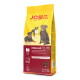 JosiDog Regular Adult Hundefutterbeutel, glutenfreie Formel für agile Hunde, 2,7 kg, deutsche Qualität mit Bildern von drei Hunden.