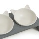 Futterbar Cat Diner grau/ weiß