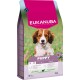 Eukanuba Welpenfutterbeutel für Welpen von 1-12 Monaten unter 25 kg, reich an Lamm und Reis, 12 kg, Premium-Ernährung.