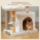 Geflochtener Sitzplatz mit weicher Matte für Katzen, handgewebter Rattan, abnehmbar und waschbar, Katze ruht im Sitzplatz.