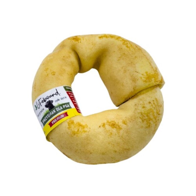 Lifebound Kauknochen 10 Stk aus Kalbsleder, kleiner Ring, 8,9 cm