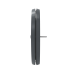 Ein schlanker, moderner Futterbehälter für Haustiere in Dunkelgrau, von der Seite betrachtet, der sein schlankes Profil und das sichere Deckeldesign zeigt.