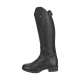 Schwarze Reitstiefel mit strukturiertem Finish, mit Schnürsenkeln vorne und einem hohen Schaft, geeignet für das Reiten.