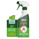 Weißes Sprayflasche beschriftet mit 'GREEN HERO' mit einer Spinnen-Grafik, mit dem Text 'Nature Knows Best' und 'Spinnen-EX'.