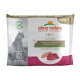 Almo Nature HFC Natural kattenvoer pakket met tonijn en kip, 6x55g, met een katten-silhouet en het label "100% winst voor de natuur".
