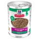 Puszka mokrej karmy Hill's Science Plan dla szczeniąt, pate, 'Healthy Recipe with Beef', etykieta 'Puppy <1'.