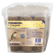 Behälter mit Vogelfutterbällen mit Mehlwürmern, beschriftet mit "Premiere. I ♥ my garden," enthält 30 Stück, 2,7 kg Gesamtgewicht.