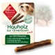 Natürliche Hundekau-Sticks aus 100% Olivenholz, beschriftet mit 'Kauholz aus Olivenbaum', Größe S, zur Förderung der Zahnpflege.