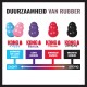 DUURZAAMHEID VAN RUBBER-grafiek: KONG Puppy, Senior, Classic, Extreme en zachtheidsschaal 'ZACHT'–'STEVIG'