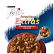 Emballage de nourriture pour chat Felix Sensations Extras présentant un bol de morceaux de viande avec des légumes, étiqueté "Geschmacksvielfalt vom Land."