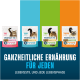 Vier Perfect Fit Katzenfutterbeutel (Lebensphasen) mit Katzen; großer deutscher Text Ganzheitliche Ernährung für jeden.