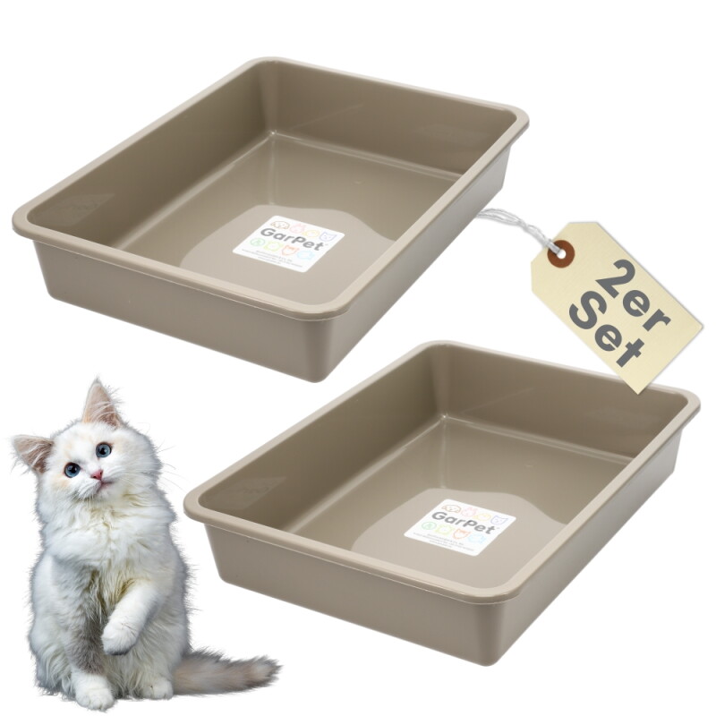 GarPet 2er Set Katzenklo Offen Katzentoilette