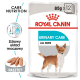 Opakowanie karmy dla psów Royal Canin Urinary Care, z ilustracją małego psa, z informacją "Care Nutrition" i "Wszystkie rozmiary."