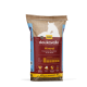 Ein Beutel Deukavallo Mineralpferdefutter, mit einer Pferdesilhouette und Text, der es als vitaminangereichert für alle Pferde bewirbt.