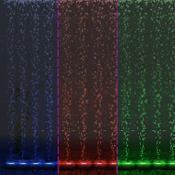 Blaue LED-Aquariumlichtleiste mit Saugnäpfen zur Montage, die entlang ihrer Länge mehrere helle Lichter hat.