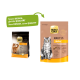 Verpackung von Select Gold Katzenfutter mit einer grauen Katze auf der rechten Seite und einer braunen Tüte auf der linken Seite, mit dem Text "Neues DESIGN, gleiche QUALITÄT."