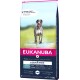 Sac de nourriture pour chiens Eukanuba Grain Free pour grandes races, mettant en avant "Recette à faible allergène" et "Riche en poisson de mer."