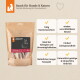 Wiederverschließbarer Liebesgut-Kraftbeutel mit Kaninchenohren (100 g), beschriftet „Snack für Hunde & Katzen“ — allergikerfreundlich, zahnpflegend.