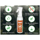 Sprühflasche mit der Aufschrift 'Envira Pferdespray' für Pferde, mit Symbolen und Text über wasserbasierte Formeln, Qualitätsstandards und Sicherheit.