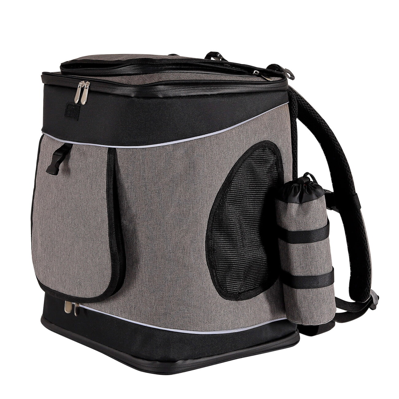 Lionto Rucksack für Katzen, grau/schwarz grau/ schwarz