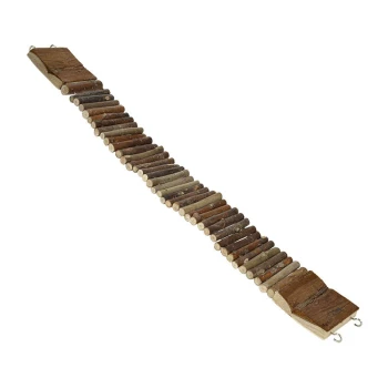 Mara wooden ladder M Wooden pet bridge made of small logs, designed for climbing or play, featuring two flat ends for easy attachment.