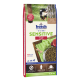 Bosch Sensitive Hundefutterbeutel mit einem schwarzen und braunen Hund, mit Text, der die 'Sensitive'-Formel mit Lamm und Reis, 22,5% Protein, 14% Fett hervorhebt.