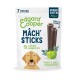 Emballage de friandises pour chiens présentant des Edgard Cooper Mâch' Sticks, 7 bâtonnets, pour grands chiens (25kg+), avec une saveur de pomme et d'huile d'eucalyptus.