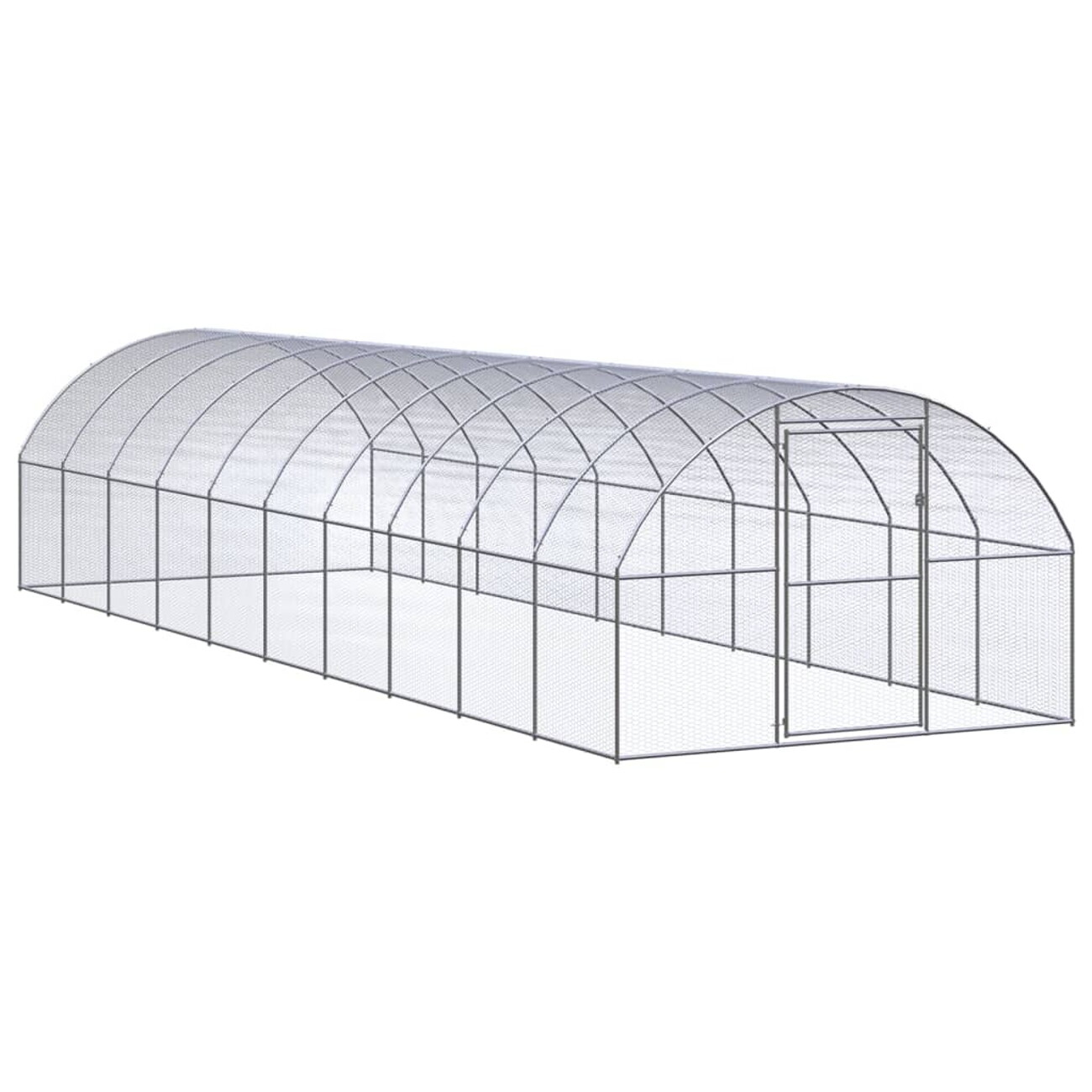Vidaxl Versilbert Outdoor-Hühnerstall 3X10x2 M Verzinkter Stahl - Image 2