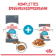 Royal Canin Urinary Care-Verpackung mit Trockenfutter und Nassfutter, beschriftet mit "Komplettes Ernährungsprogramm" und "Bewährte Ergebnisse in 10 Tagen."