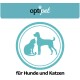 Logo von "optipet" mit einer Silhouette eines Hundes und einer Katze, mit dem Text "für Hunde und Katzen" darunter.