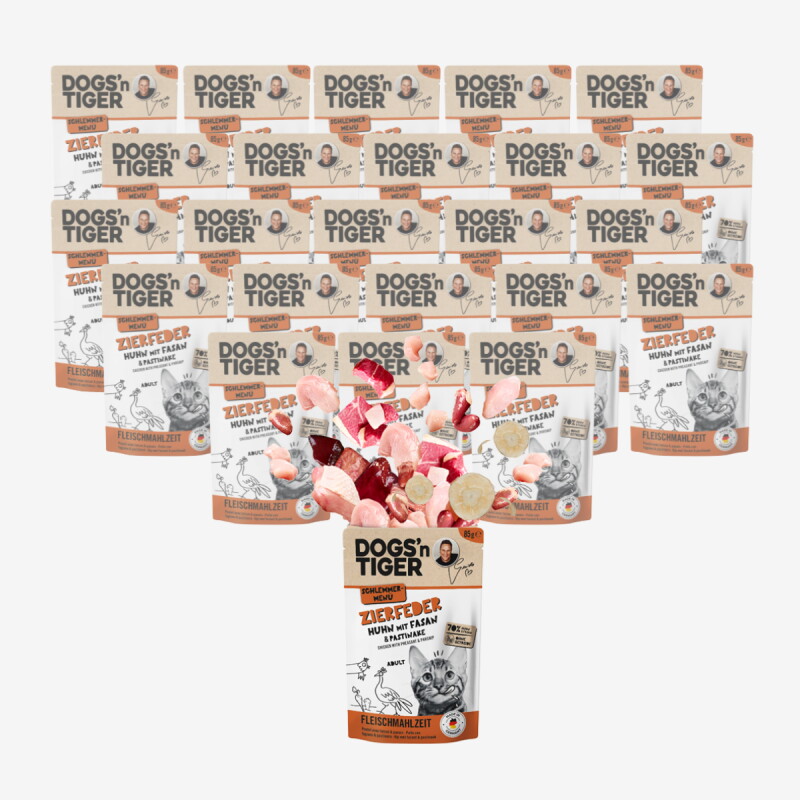 Dogs'n Tiger Dogs´n Tiger Adult Nassfutter Katze, Zierfeder 24x85 g