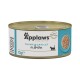 Applaws natürliche Katzenfutterdose mit Thunfischfilet in Brühe, 70 g, mit einem blau-weißen Etikett und einer Silhouette einer Katze.