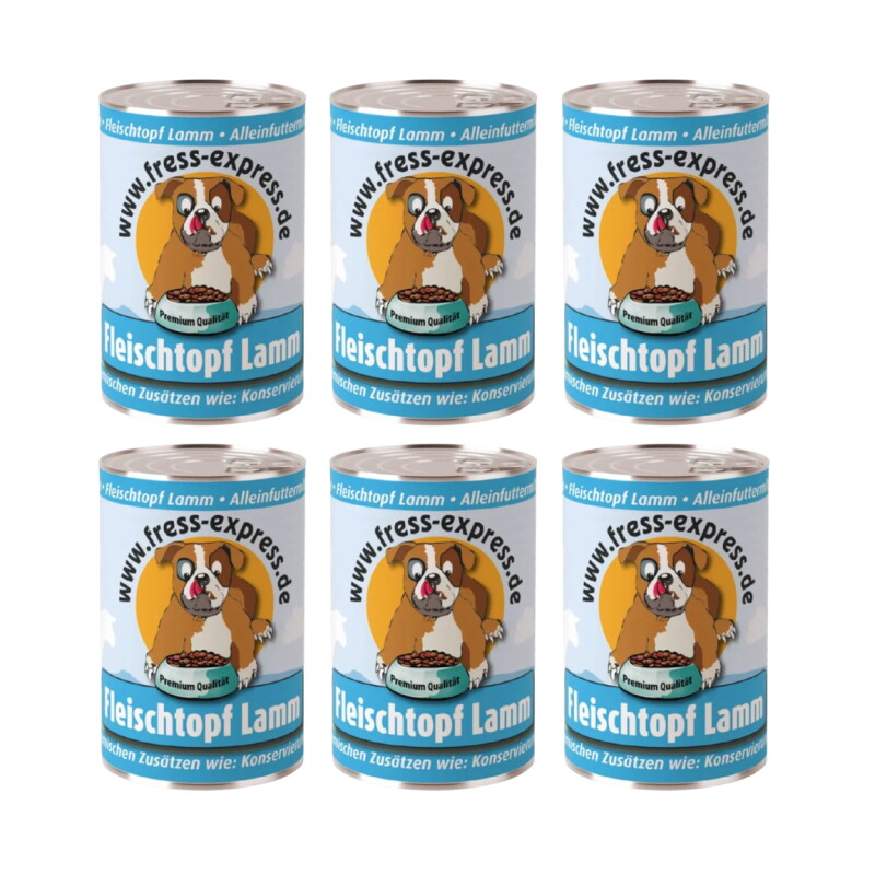 fress-express Fleischtopf Lamm Nassfutter Hund 6x400 g