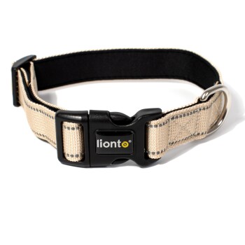 verstellbares Hundehalsband beige L