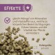 Pellets für die Pferdenahrung, die die Vorteile des Mineral- und Nährstoffgleichgewichts hervorheben, mit einer Größenangabe von Ø 6 mm.