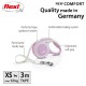 Flexi retractable dog leash in pink, featuring ergonomic soft grip, sturdy tape, and comfortable braking system; suitable for dogs up to 12 kg.