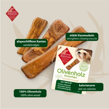 Olivenholz Kauknochen für Hunde 5er Set 1 kg